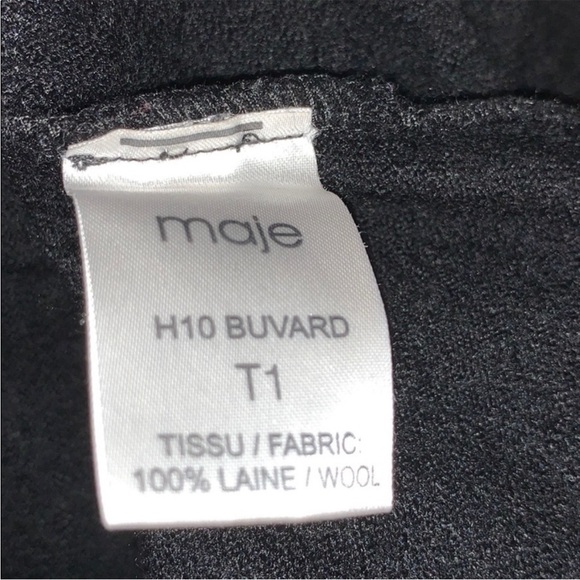 Maje 100% Wool Dress in Black - Picture 5 of 11